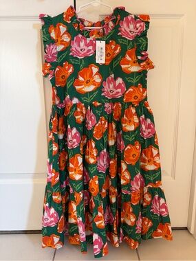 NWT Pink Chicken Jennifer Deess Evergreen Oversized Floral 12 14